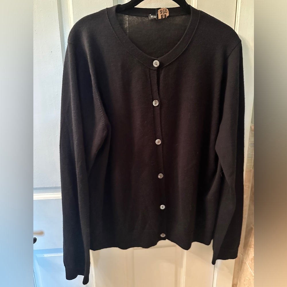 Eileen Fisher Boxy-Fit Cardigan — Italian Merino Wool — Wardrobe Staple!